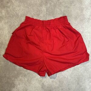 Vintage Retro Red Nylon Dolfin International Shorty Shorts Men's Medium Pocket